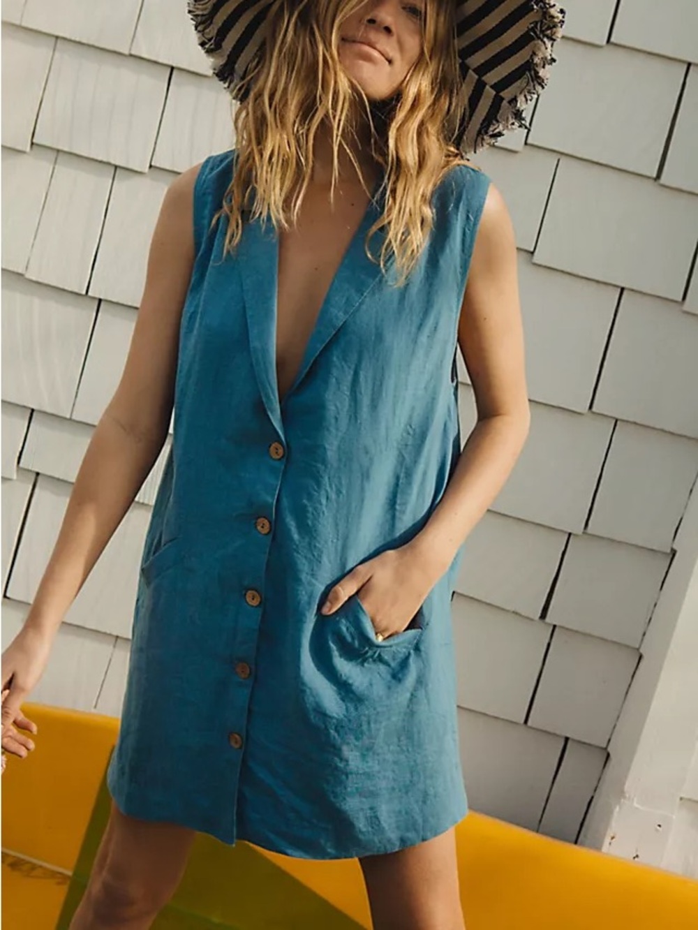 Free People Nue Linen Mini Dress Size XS